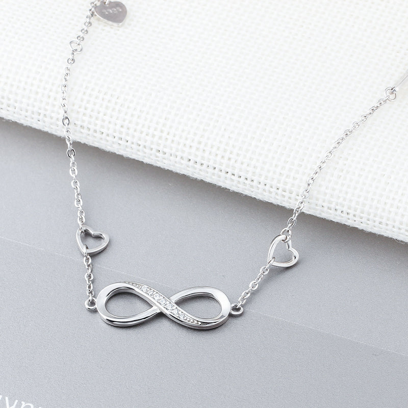 Pulseira Infinito Amor em Prata 925 – Ajustável para Casamento e Aniversário